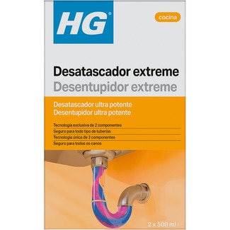 HG Extreme Rohrreiniger zuverlässig und wirksam für stark verstopfte Abflussrohre 2er-Pack Flaschen 500 ml
