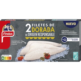 FINDUS dorada en filetes criado en el mar Mediterráneo 2 filetes Karton 200 g