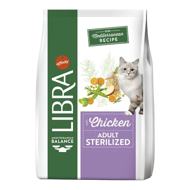 Libra - Pienso para gatos adultos esterilizados Libra pollo y cebada