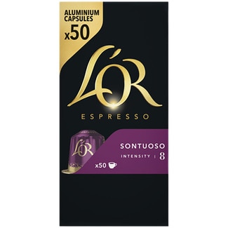Café Sontuoso intensidad 8 estuche 50 cápsulas compatibles con máquinas Nespresso - L'or Espresso