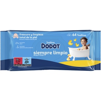 DODOT Baby-Feuchttücher mit Pflanzenfasern Nachfüllpackung 64 Einheiten