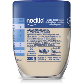 Chocomix crema de cacao, avellanas y leche sin gluten y sin aceite de palma vaso 390 g - Nocilla