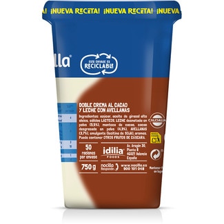 Chocomix crema de cacao, avellanas y leche sin gluten y sin aceite de palma tarrina 750 g formato ahorro! XL - Nocilla