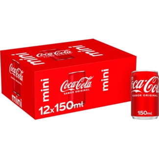 Coca-Cola Refrigerante Mini com Gás Sabor Original Pack 12 lata 15 cl