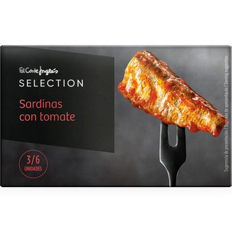 EL CORTE INGLES SELECTION sardinas con tomate 3-6 piezas lata 87 g neto escurrido
