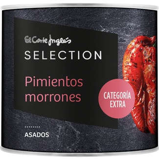 EL CORTE INGLES SELECTION pimientos morrones asados categoría extra lata 125 g neto escurrido