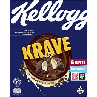 Cereales de desayuno rellenos sabor cookies and cream paquete 375 g - Kellogg's Krave