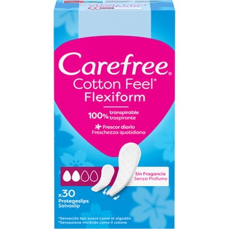 CAREFREE protege slips Cotton Feel Flexiform regular-tanga caja 30 unidades