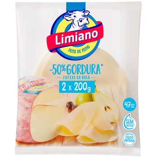Limiano Queijo Flamengo Light -50% Gordura em Fatias Pack 2 embalagem 400 g