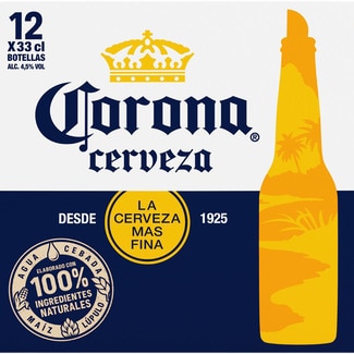 CORONA cerveza rubia mejicana pack 12 botellas 33 cl