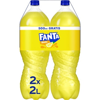 FANTA Zitronenerfrischungsgetränk mit Kohlensäure, 2er-Pack Flaschen 2 l