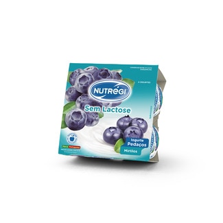 Nutregi Iogurte sem Lactose Pedaços de Mirtilos Pack 4 unidades embalagem 120 g