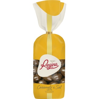 Regina Amêndoas Cobertas de Chocolate de Leite, Caramelo e Sal embalagem 180 g