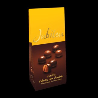 Jubileu Avelã Cobertas de Chocolate de Leite embalagem 150 g