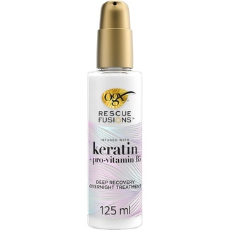 OGX Serum Rescue Fusions mit Keratin und Pro-Vitamin B5 Dosierspender 125 ml Tiefenheilung über Nacht