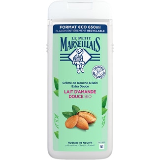 LE PETIT MARSEILLAIS feuchtigkeitsspendendes und nährendes Duschgel mit Bio-Mandelmilch Flasche 650 ml