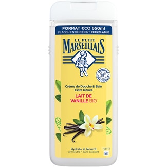 LE PETIT MARSEILLAIS feuchtigkeitsspendendes und nährendes Duschgel mit Bio-Vanillemilch Flasche 650 ml