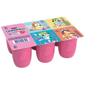 Danonino Petit Suisse de Morango Pack 6 embalagem 50 g