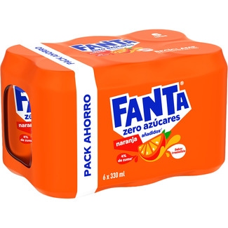 FANTA ZERO Orangen-Erfrischungsgetränk zuckerfrei mit Kohlensäure 6er-Pack Dosen 33 cl