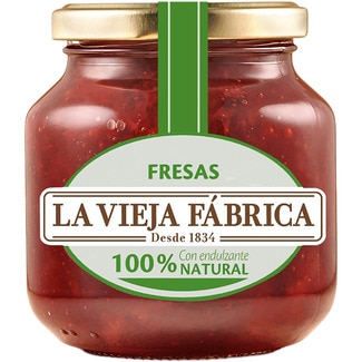 LA VIEJA FABRICA Cero Erdbeermarmelade null raffinierter Zucker Flacon 280 g