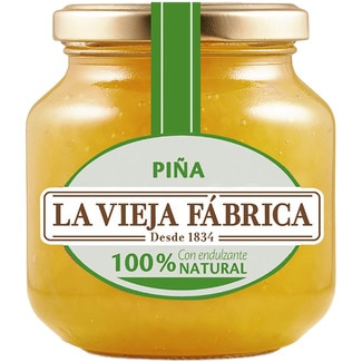 LA VIEJA FABRICA Cero Ananasmarmelade null raffinierter Zucker Flacon 280 g