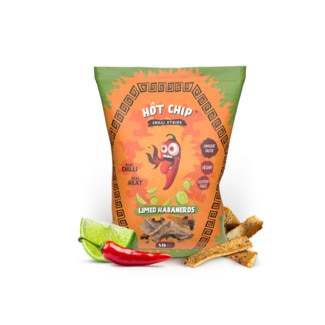Hot Chip Strips Limed Habaneros embalagem 80 g