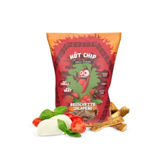 Hot Chip Strips Bruchet Jalapeno embalagem 80 g