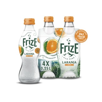 Frize Água com Gás sabor Laranja Pak 4 unidades garrafa 25 cl