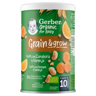 Gerber Nutri Puffs Cenoura e Laranja embalagem 35 g