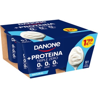 DANONE Protein fettarmer Naturjoghurt mit Proteinen 0% Fett 0% Zuckerzusatz 4er-Pack Einheiten 100 g 0% Konservierungsstoffe