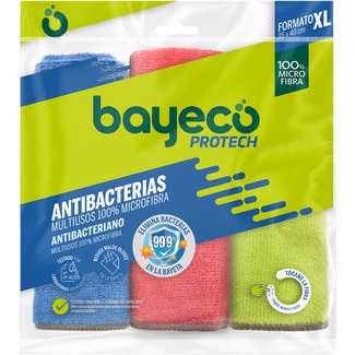 BAYECO Allzweck-Mikrofasertuch Protech antibakteriell Paket 3 Einheiten