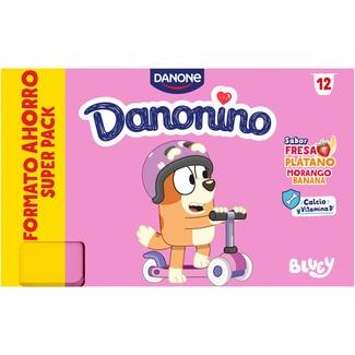 Petit dúo sabor plátano y fresa pack 12 unidades 50 g formato ahorro - Danonino