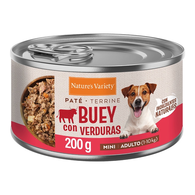 Nature's Variety - Comida húmeda para perros adultos mini Nature´s Variety paté buey con verduras 200g