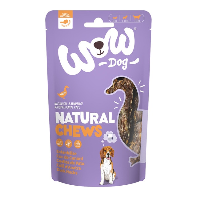 Wow - Snack para perros adultos Wow Natural Chews cuellos de pato 250 g