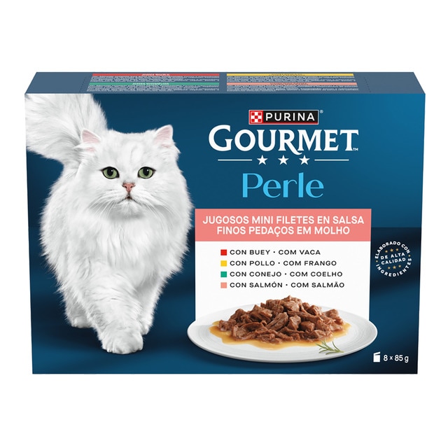 Gourmet Perle - Comida húmeda para gatos adultos Gourmet Perle finas láminas en salsa Mix