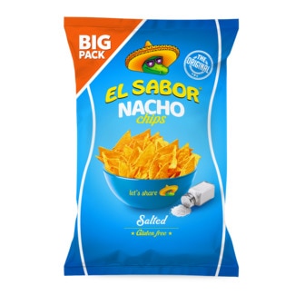 El Sabor Nachos Chips Sal embalagem 180 g