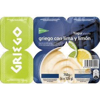 EL CORTE INGLES Iogurte Grego de Lima Pack 4 unidades embalagem 125 g