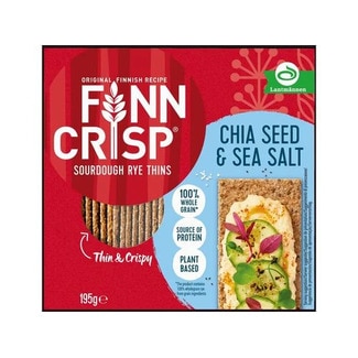 Finn Crisp Tostas Thin Chia e Sal embalagem 195 g