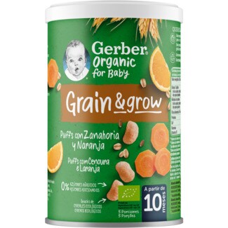 Gerber Nutri Puffs Cenoura e Laranja embalagem 35 g