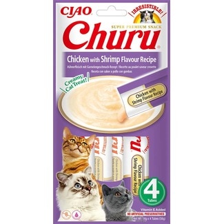 Churu Puré de Frango e Gambas 4X14 g
