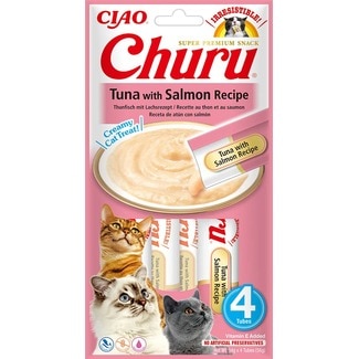 Churu Puré de Atum e Salmão 4X14 g