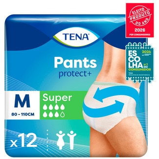 Tena Cuecas para Adultos com Incontinência Absorventes Pants Super Tamanho M embalagem 12 unidades