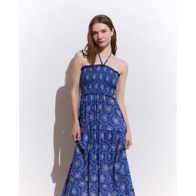 Green Coast - Vestido l gomas flor tye die.