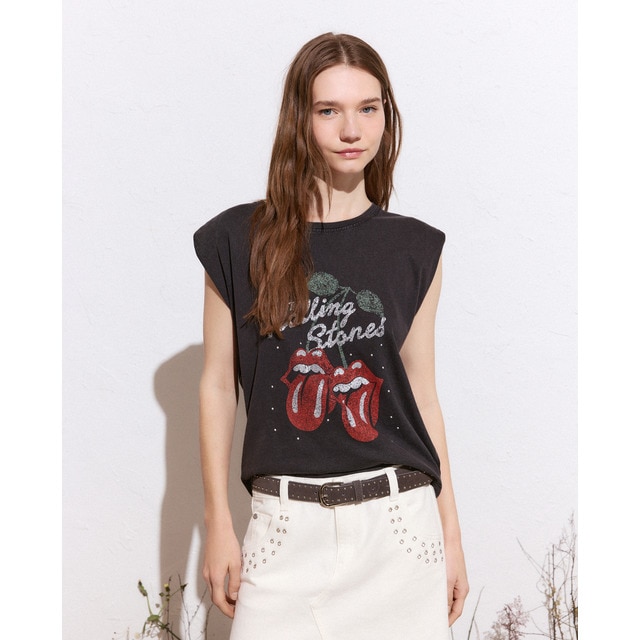 Green Coast - Camiseta de mujer sin mangas licencia Rolling Stones.