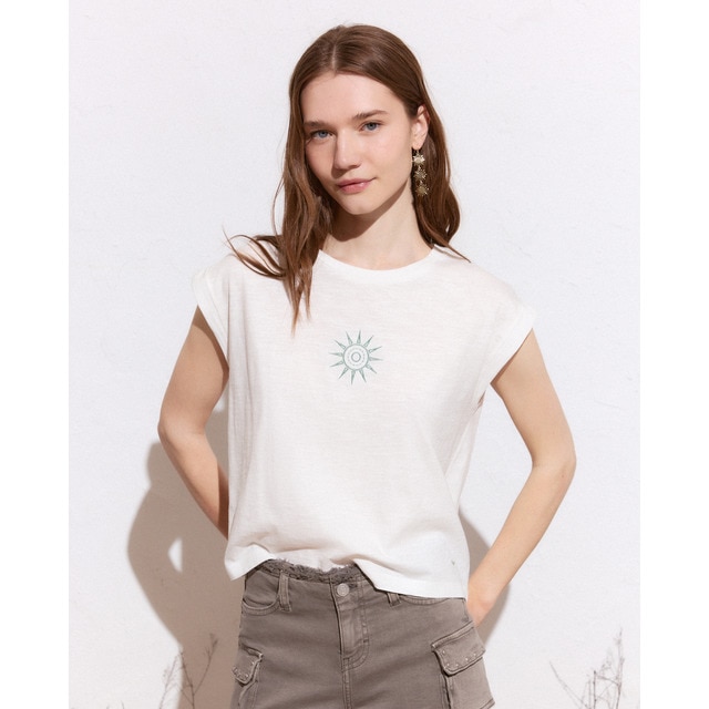 Green Coast - Camiseta de mujer sin mangas bordado.