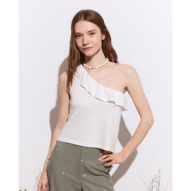 Green Coast - Camiseta lisa sin mangas de mujer.