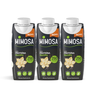 Mimosa Leite UHT Baunilha + Proteína Pack 3 unidades embalagem 250 ml