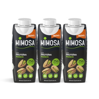 Mimosa Leite UHT Pistacho + Proteína Pack 3 unidades embalagem 250 ml