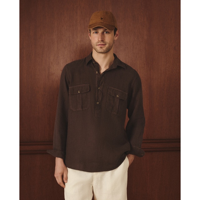 Lloyd's - Camisa de lino de hombre classic fit.
