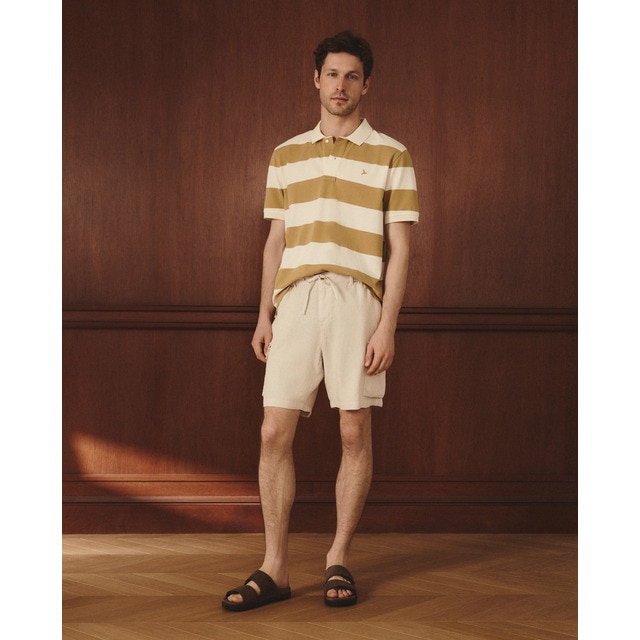Lloyd's - Bermuda cargo de lino de hombre con cordón.